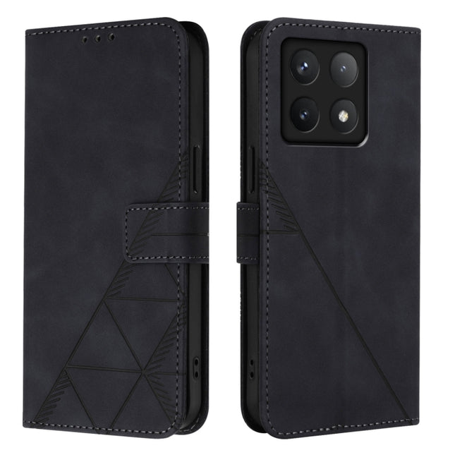 Crossbody 3D Embossed Flip Leather Phone Case, For Xiaomi 14T, For Xiaomi Poco F6