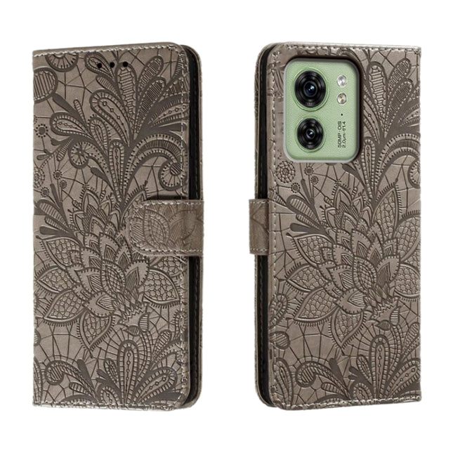 Lace Flower Embossing Flip Leather Phone Case, For Motorola Edge 40, For Motorola Moto G4