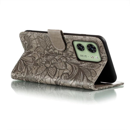 Lace Flower Embossing Flip Leather Phone Case, For Motorola Edge 40, For Motorola Moto G4
