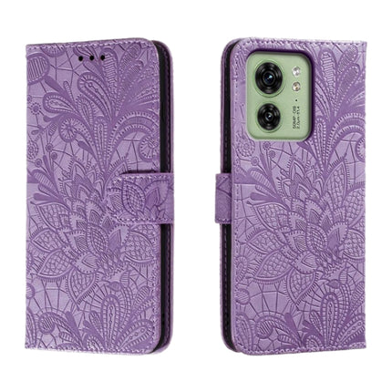 Lace Flower Embossing Flip Leather Phone Case, For Motorola Edge 40, For Motorola Moto G4