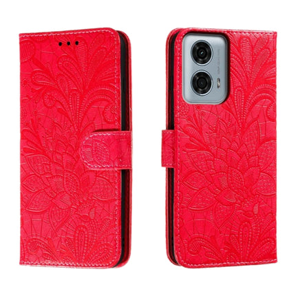Lace Flower Embossing Flip Leather Phone Case, For Motorola Moto G24 Power, For Motorola Moto G34, For Motorola Moto G Play 2024, For Motorola Moto G Power 5G 2024