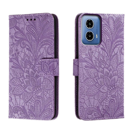 Lace Flower Embossing Flip Leather Phone Case, For Motorola Moto G24 Power, For Motorola Moto G34, For Motorola Moto G Play 2024, For Motorola Moto G Power 5G 2024