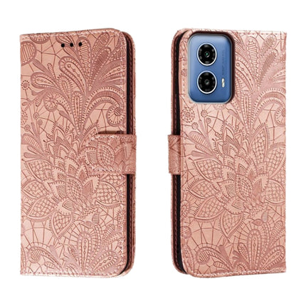 Lace Flower Embossing Flip Leather Phone Case, For Motorola Moto G24 Power, For Motorola Moto G34, For Motorola Moto G Play 2024, For Motorola Moto G Power 5G 2024