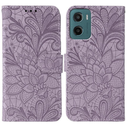 Lace Flower Embossing Flip Leather Phone Case, For Motorola G96 5G, For Motorola Edge 60 Pro, For Motorola Edge 60 Fusion 5G, For Motorola Moto G05 / E15