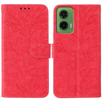 Lace Flower Embossing Flip Leather Phone Case, For Motorola Moto G15, For Motorola Moto G75 5G, For Motorola Moto G35, For Motorola Edge 50