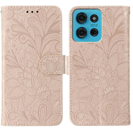 Lace Flower Embossing Flip Leather Phone Case, For Motorola Moto G15, For Motorola Moto G75 5G, For Motorola Moto G35, For Motorola Edge 50