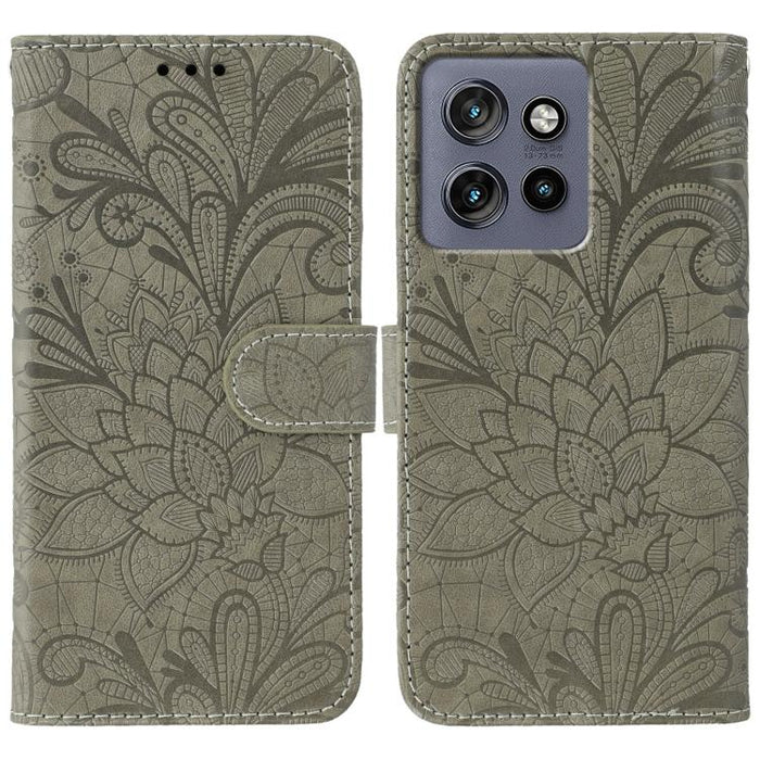 Lace Flower Embossing Flip Leather Phone Case, For Motorola Edge 50 Neo, For Motorola Edge 50 Ultra, For Motorola Edge 50 Pro, For Motorola Edge 50 Fusion
