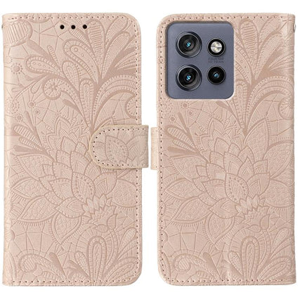 Lace Flower Embossing Flip Leather Phone Case, For Motorola Edge 50 Neo, For Motorola Edge 50 Ultra, For Motorola Edge 50 Pro, For Motorola Edge 50 Fusion
