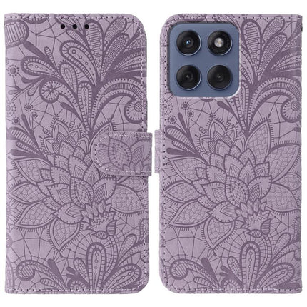 Lace Flower Embossing Flip Leather Phone Case, For Motorola G96 5G, For Motorola Edge 60 Pro, For Motorola Edge 60 Fusion 5G, For Motorola Moto G05 / E15