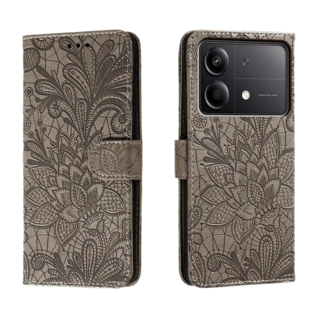 Lace Flower Embossing Flip Leather Phone Case, For Xiaomi Redmi Note 13R Pro, For Xiaomi Redmi K70
