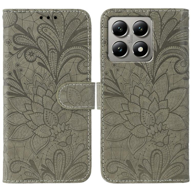 Lace Flower Embossing Flip Leather Phone Case, For Xiaomi 14T, For Xiaomi Poco C61 4G Global, For Xiaomi 14 Ultra, For Xiaomi 13T / 13T Pro