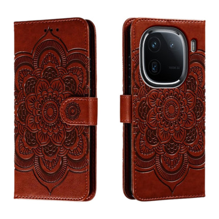 Sun Mandala Embossing Pattern Phone Leather Case, For vivo iQOO 12 Pro, For vivo iQOO 12, For vivo Y200 5G