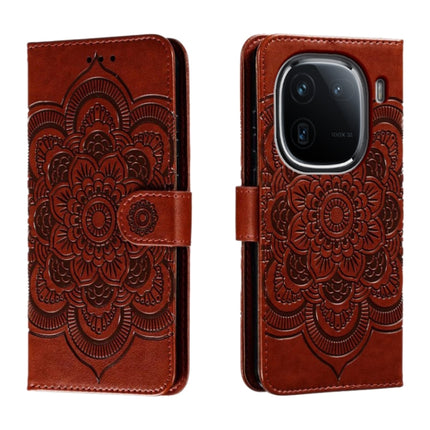 Sun Mandala Embossing Pattern Phone Leather Case, For vivo iQOO 12 Pro, For vivo iQOO 12, For vivo Y200 5G