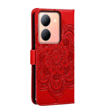 Sun Mandala Embossing Pattern Phone Leather Case, For vivo Y78, For vivo Y100 5G