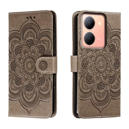 Sun Mandala Embossing Pattern Phone Leather Case, For vivo Y78, For vivo Y100 5G