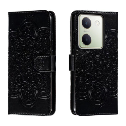 Sun Mandala Embossing Pattern Phone Leather Case, For vivo Y78, For vivo Y100 5G