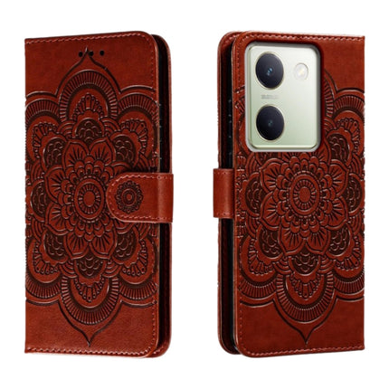 Sun Mandala Embossing Pattern Phone Leather Case, For vivo Y78, For vivo Y100 5G