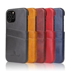 Fierre Shann Retro Oil Wax Texture PU Leather Case with Card Slots, For iPhone 12 Pro Max, For iPhone 12 / 12 Pro, For iPhone 12 mini