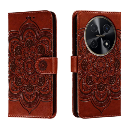 Sun Mandala Embossing Pattern Phone Leather Case, For Huawei Enjoy 70 Pro, For Huawei Enjoy 70, For Huawei Nova 12 Pro