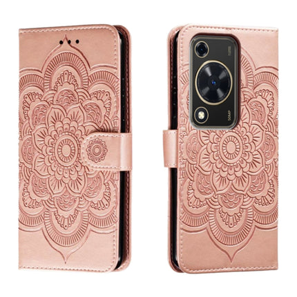 Sun Mandala Embossing Pattern Phone Leather Case, For Huawei Enjoy 70 Pro, For Huawei Enjoy 70, For Huawei Nova 12 Pro