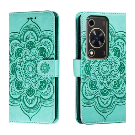 Sun Mandala Embossing Pattern Phone Leather Case, For Huawei Enjoy 70 Pro, For Huawei Enjoy 70, For Huawei Nova 12 Pro