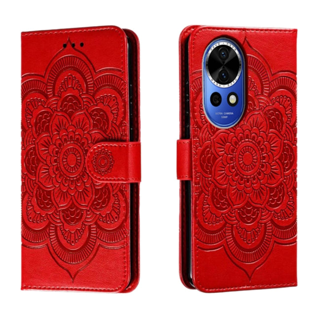 Sun Mandala Embossing Pattern Phone Leather Case, For Huawei Nova 12