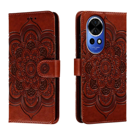 Sun Mandala Embossing Pattern Phone Leather Case, For Huawei Nova 12