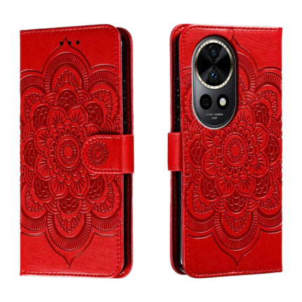 Sun Mandala Embossing Pattern Phone Leather Case, For Huawei Enjoy 70 Pro, For Huawei Enjoy 70, For Huawei Nova 12 Pro