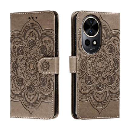 Sun Mandala Embossing Pattern Phone Leather Case, For Huawei Enjoy 70 Pro, For Huawei Enjoy 70, For Huawei Nova 12 Pro