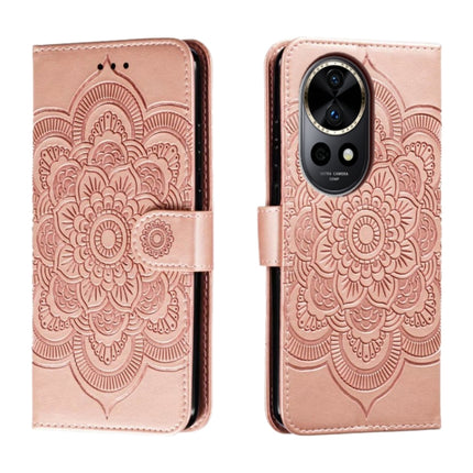 Sun Mandala Embossing Pattern Phone Leather Case, For Huawei Enjoy 70 Pro, For Huawei Enjoy 70, For Huawei Nova 12 Pro