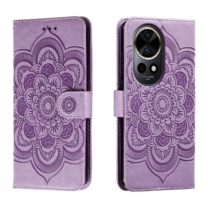 Sun Mandala Embossing Pattern Phone Leather Case, For Huawei Enjoy 70 Pro, For Huawei Enjoy 70, For Huawei Nova 12 Pro