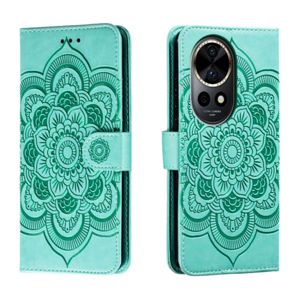 Sun Mandala Embossing Pattern Phone Leather Case, For Huawei Enjoy 70 Pro, For Huawei Enjoy 70, For Huawei Nova 12 Pro
