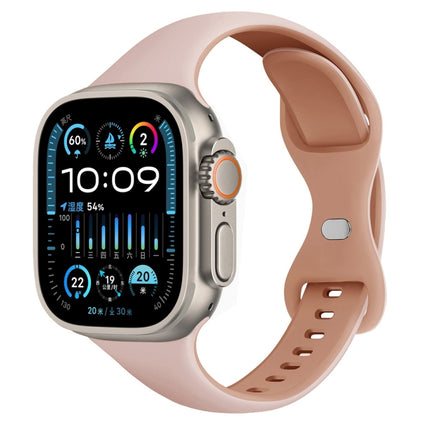 Two Color Slim Butterfly Buckle Silicone Watch Band, For Apple Watch SE 2023 40mm, For Apple Watch Ultra 2 49mm, For Apple Watch Series 9 45mm