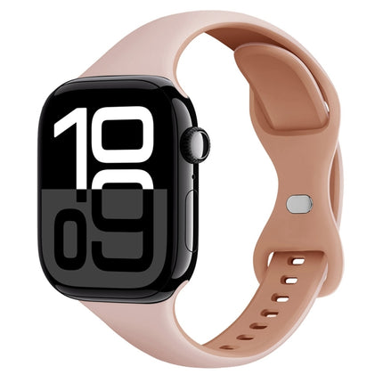 Two Color Slim Butterfly Buckle Silicone Watch Band, For Apple Watch Series 10 46mm, For Apple Watch Series 10 42mm, For Apple Watch SE 2023 44mm