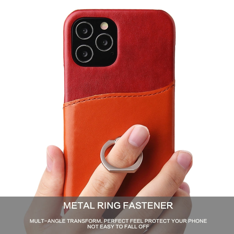 Fierre Shann Oil Wax Texture Genuine Leather Back Cover Case with 360 Degree Rotation Holder & Card Slot, For iPhone 12 Pro Max, For iPhone 12 / 12 Pro, For iPhone 12 mini