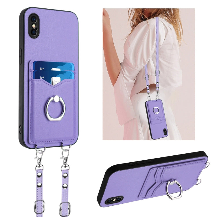 R20 Crossbody Rope Ring Card Holder Phone Case