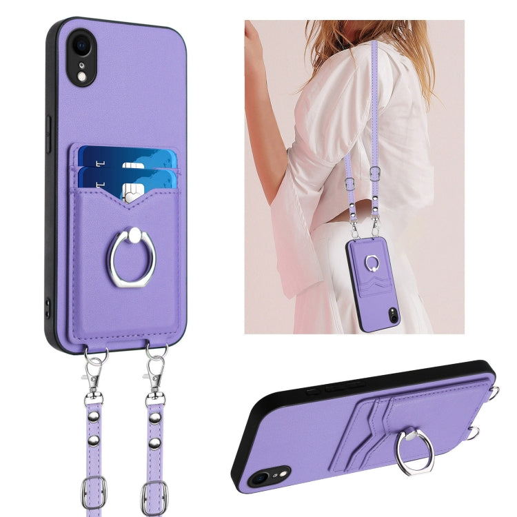 R20 Crossbody Rope Ring Card Holder Phone Case