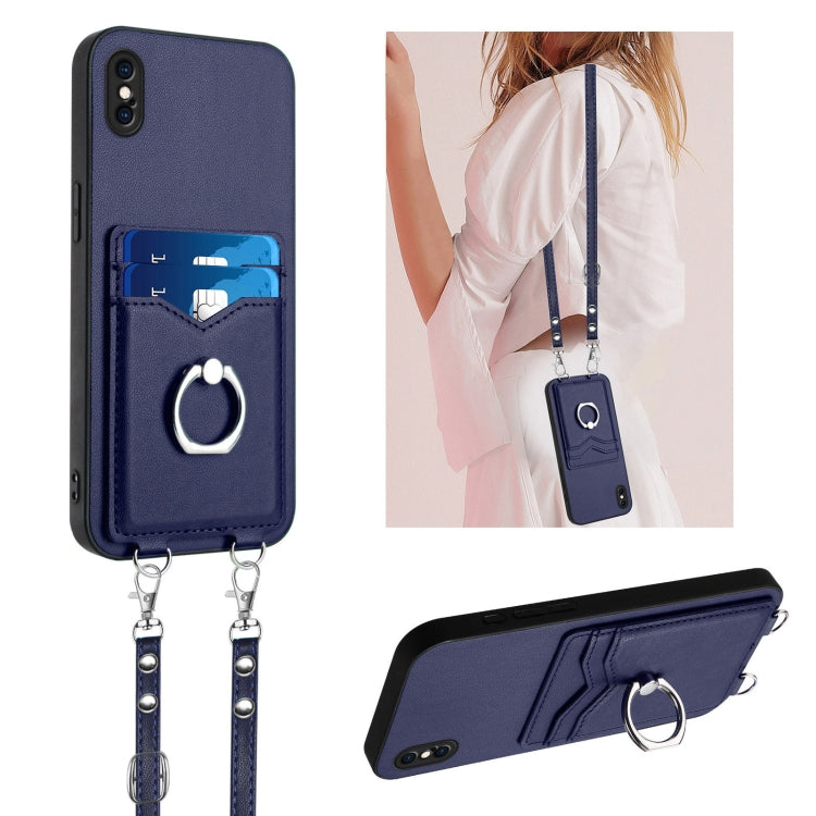 R20 Crossbody Rope Ring Card Holder Phone Case