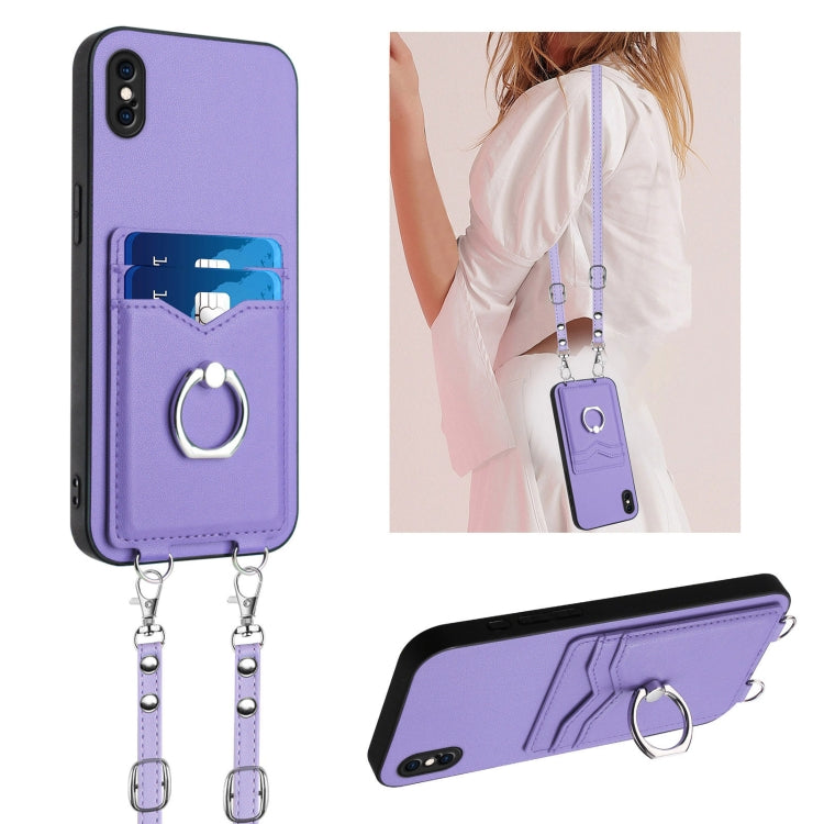 R20 Crossbody Rope Ring Card Holder Phone Case