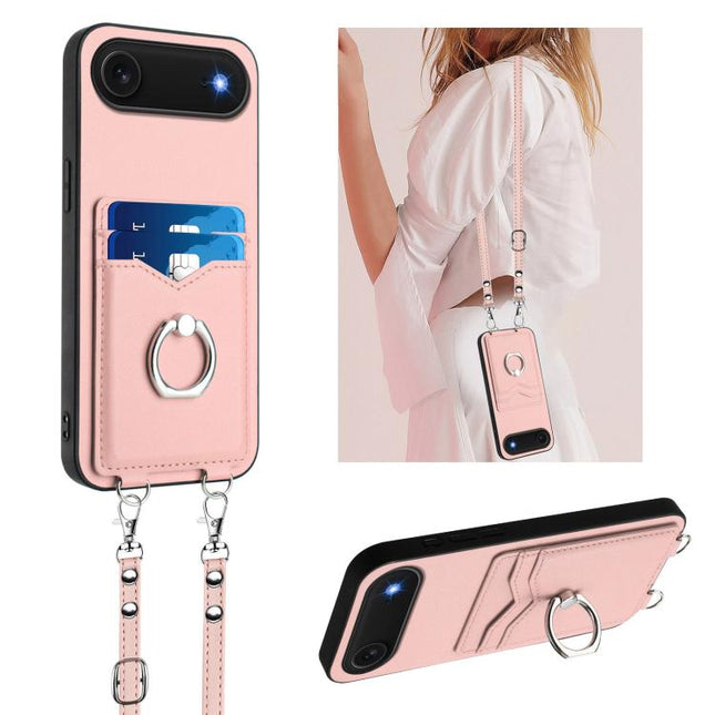 R20 Crossbody Rope Ring Card Holder Phone Case, For iPhone 18 Pro / 17 Pro, For iPhone 18 Pro Max / 17 Pro Max, For iPhone 17, For iPhone Air