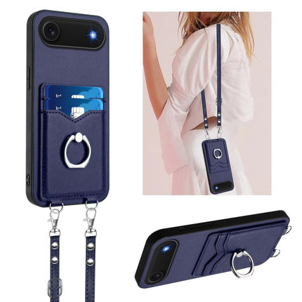 R20 Crossbody Rope Ring Card Holder Phone Case, For iPhone 18 Pro / 17 Pro, For iPhone 18 Pro Max / 17 Pro Max, For iPhone 17, For iPhone Air