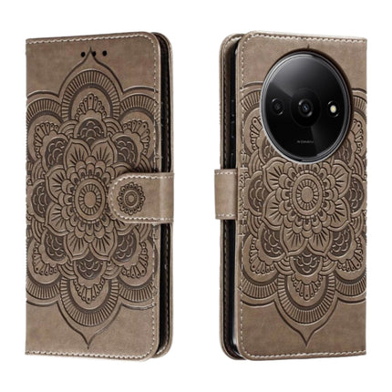 Sun Mandala Embossing Pattern Phone Leather Case, For Redmi Note14 4G 163.25mm, For Redmi Note 14 5G, For Xiaomi Redmi A3