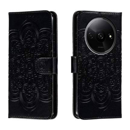 Sun Mandala Embossing Pattern Phone Leather Case, For Redmi Note14 4G 163.25mm, For Redmi Note 14 5G, For Xiaomi Redmi A3