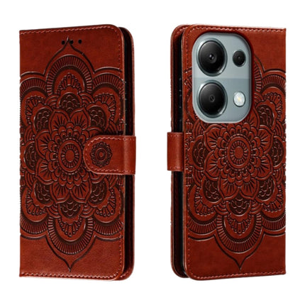 Sun Mandala Embossing Pattern Phone Leather Case, For Xiaomi Redmi Note 13 Pro 4G, For Xiaomi Redmi Note 13 4G, For Xiaomi Redmi K70E