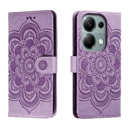 Sun Mandala Embossing Pattern Phone Leather Case, For Xiaomi Redmi Note 13 Pro 4G, For Xiaomi Redmi Note 13 4G, For Xiaomi Redmi K70E