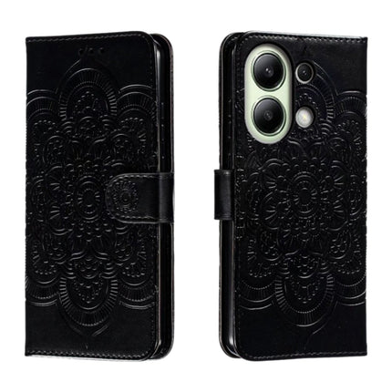 Sun Mandala Embossing Pattern Phone Leather Case, For Xiaomi Redmi Note 13 Pro 4G, For Xiaomi Redmi Note 13 4G, For Xiaomi Redmi K70E