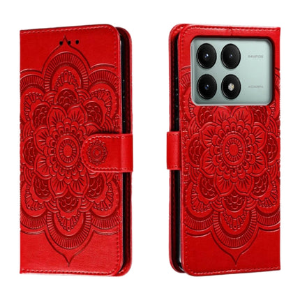 Sun Mandala Embossing Pattern Phone Leather Case, For Xiaomi Redmi Note 13 Pro 4G, For Xiaomi Redmi Note 13 4G, For Xiaomi Redmi K70E