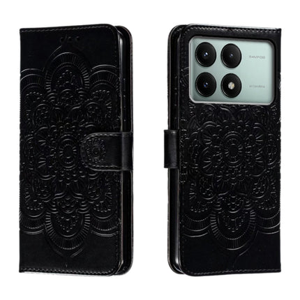 Sun Mandala Embossing Pattern Phone Leather Case, For Xiaomi Redmi Note 13 Pro 4G, For Xiaomi Redmi Note 13 4G, For Xiaomi Redmi K70E