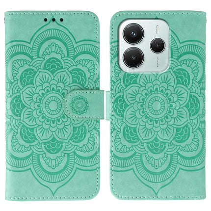 Sun Mandala Embossing Pattern Phone Leather Case, For Redmi Note14 4G 163.25mm, For Redmi Note 14 5G, For Xiaomi Redmi A3