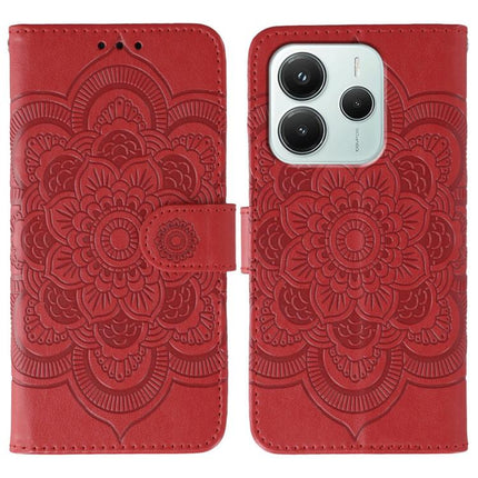 Sun Mandala Embossing Pattern Phone Leather Case, For Redmi Note14 4G 163.25mm, For Redmi Note 14 5G, For Xiaomi Redmi A3